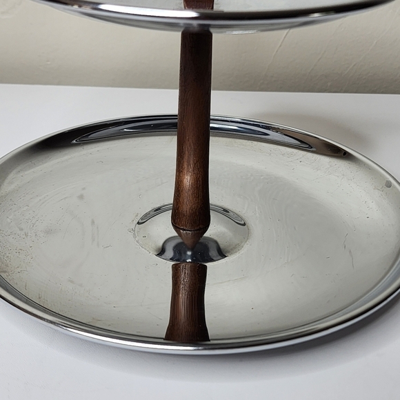Vintage MCM Kromex Silver Tiered Serving Tray - Picture 3 of 7